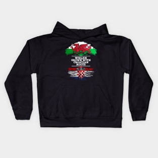 Welsh Grown With Croatian Roots - Gift for Croatian With Roots From Croatia Kids Hoodie